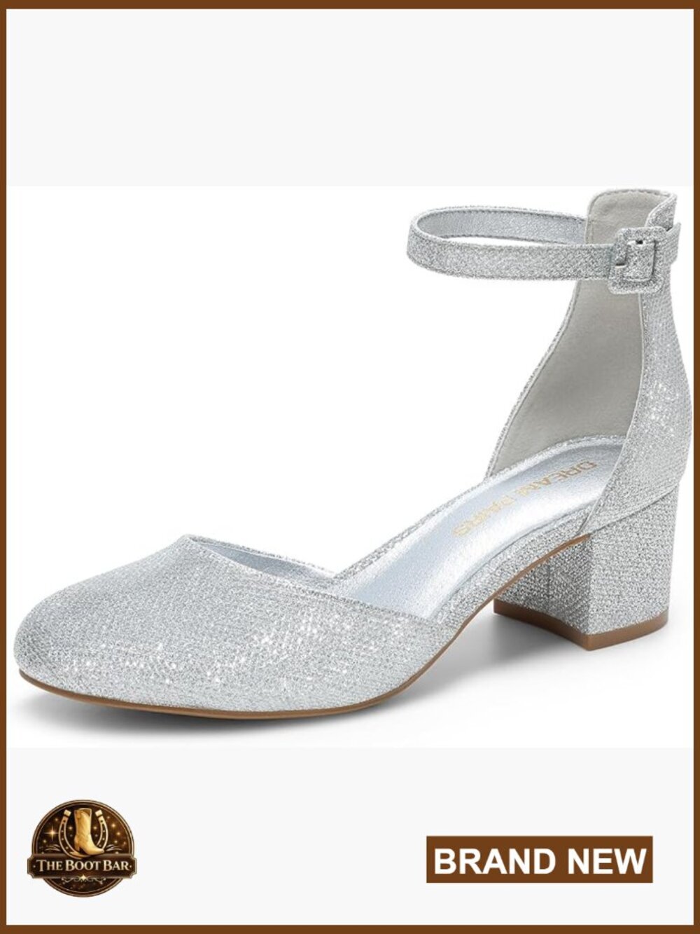 Women's Chunky Heel Ankle Strap Pumps - Round Toe Low Block Heel Dress Shoes